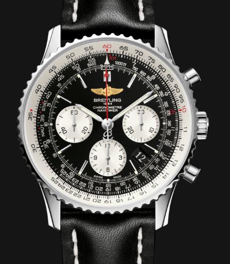 The excellent watches fake Breitling Navitimer 01 AB012012 watches have black leather straps.