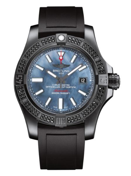The sturdy fake Breitling Avenger M17331AT watches are made from black steel.