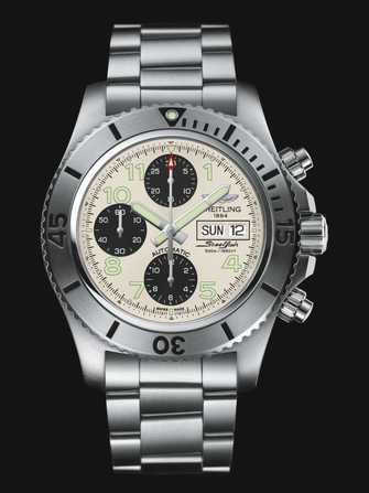 The 44 mm copy Breitling Superocean A13341C3 watches have silvery dials.