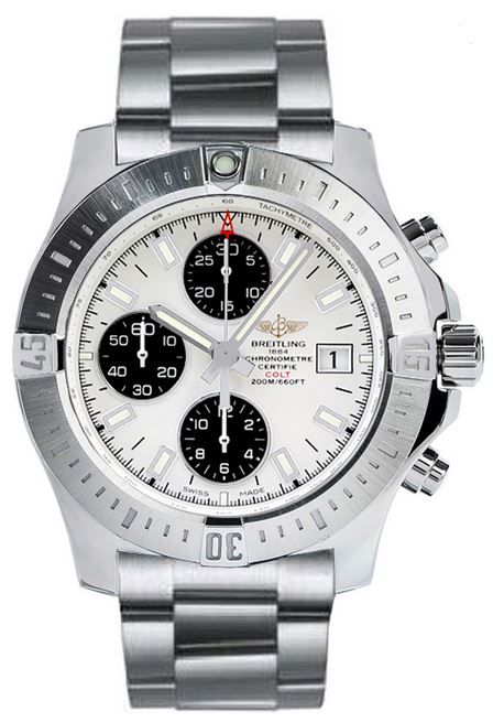 The sturdy fake Breitling Colt A1338811 watches are made from stainless steel.