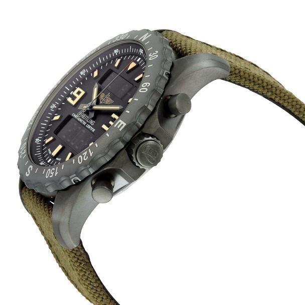 The black steel fake watches have army green straps.