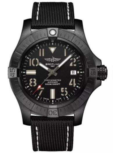 The titanium fake watches have black straps.