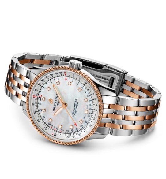 The female copy watches have diamond hour marks.